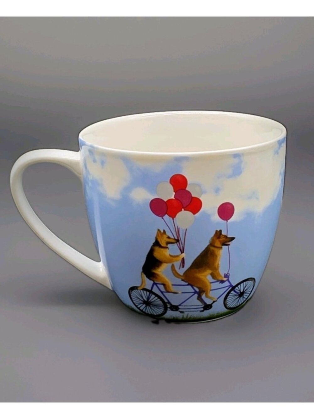 Pimpernel German Shepherd Dogs Bike Riding Coffee Mug Tea Cup Microwave Safe